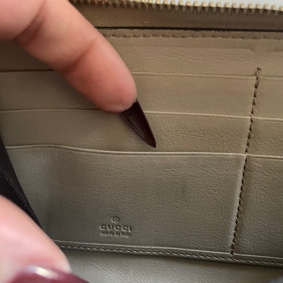 Gucci Long Wallet Leather Guccissima GG Shima Monogram Zip Around Zippy Biege - Picture 6 of 17